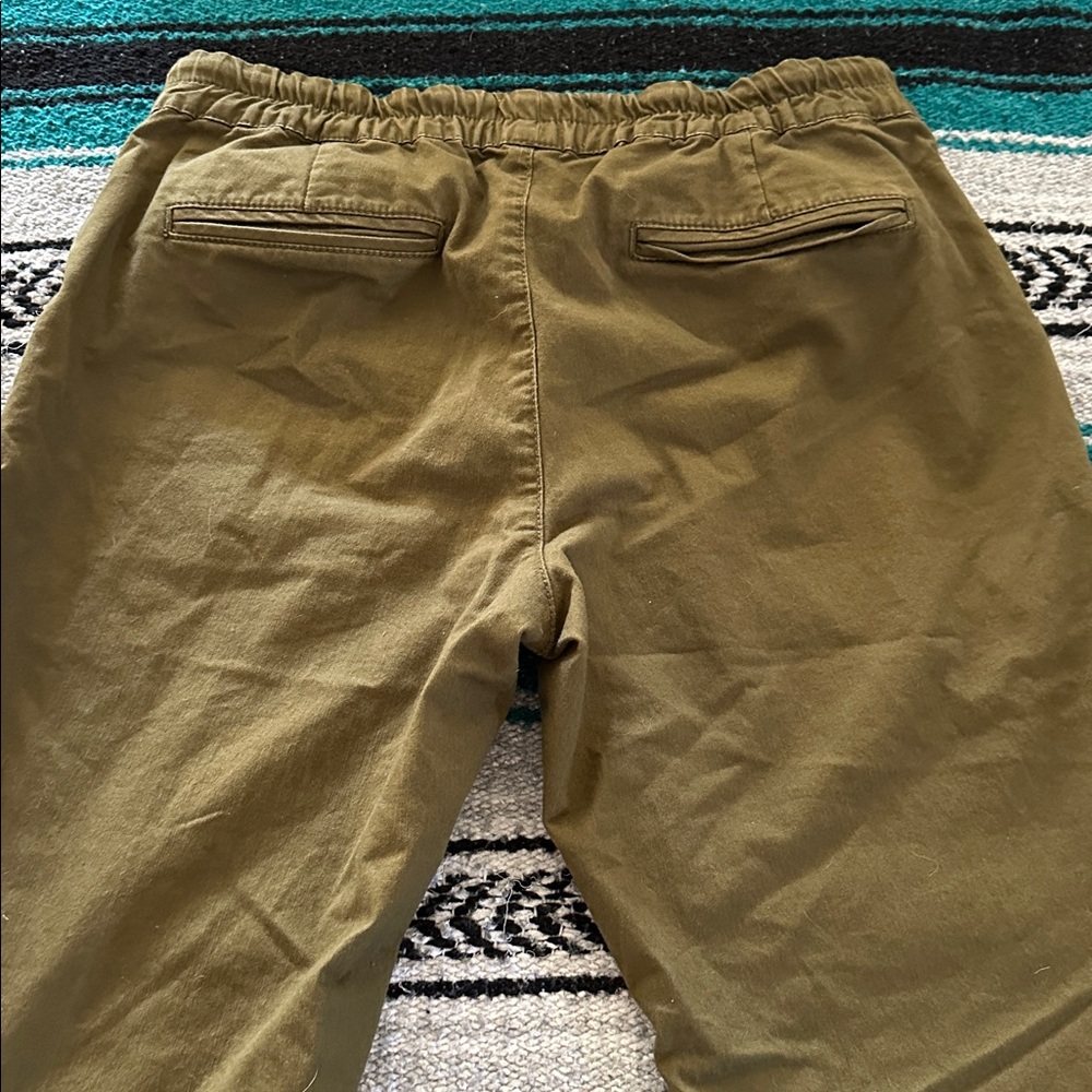 Pact Organic Cotton Daily Twill Drawstring Pants in Olive Green - Picture 4 of 11